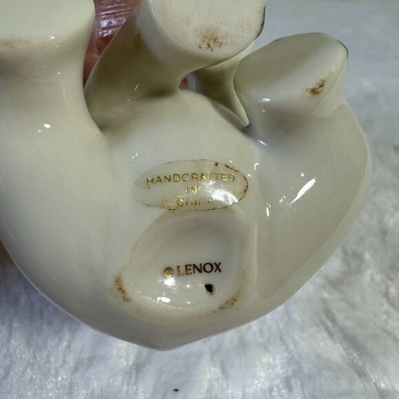 Lenox Handcrafted Porcelain Elephant Figurine With Gold Accents Trunk Up - Picture 5 of 7